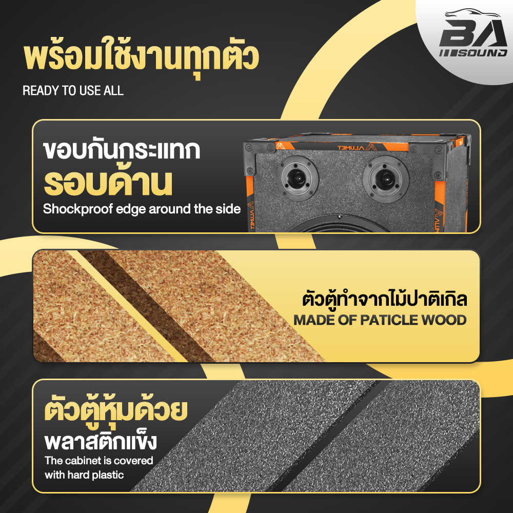 BA SOUND ตู้ลำโพงสำเร็จรูป 15 นิ้ว 2500วัตต์ หนัก 16KG ลำโพง15นิ้วพร้อมใช้งาน ตู้ลำโพงกลางแจ้ง 15นิ้ว ตู้ลำโพง BA-1542