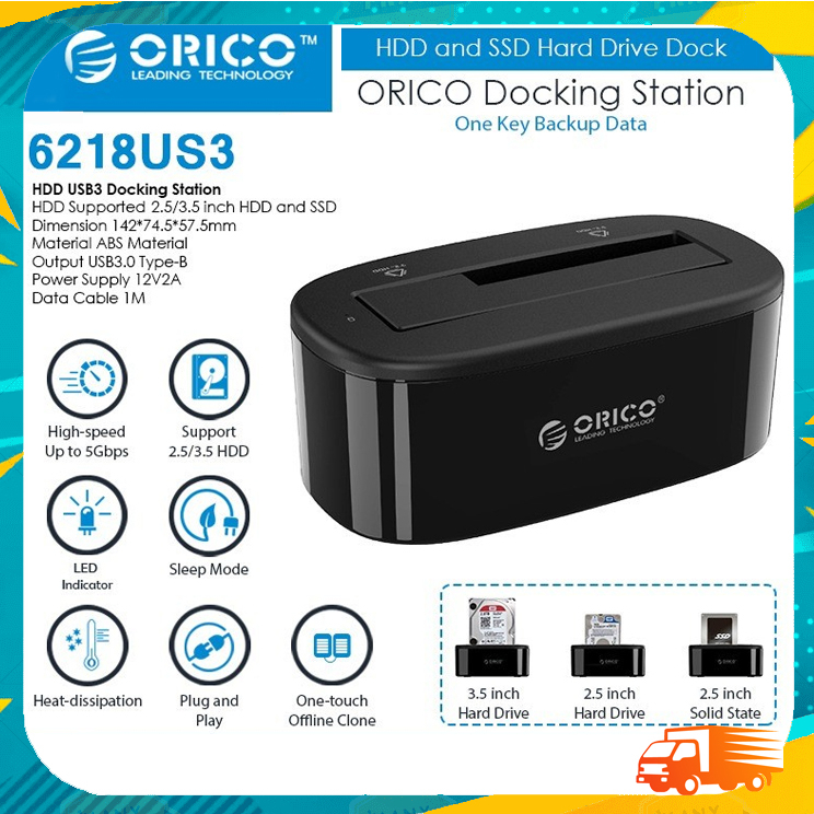 Orico HDD Docking Station Harddisk Docking Station ฮาร์ดไดรฟ์เชื่อมต่อ HDD USB3.0 และฮาร์ดไดรฟ์ SSD(