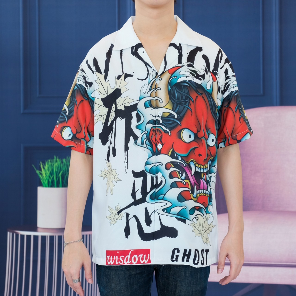 เสื้อฮาวายผ้าไหมอิตาลีผ้าดีใส่สบาย ใส่ได้ทุกโอกาศ พิมพ์ลายสวย