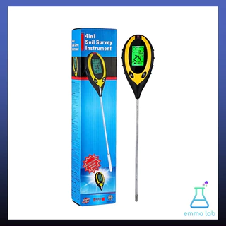 เครื่องวัดค่าดิน 4in1 pH ความชื้น อุณหภูมิ แสง จอดิจิตอล LCD Moisture Sunlight PH Soil Tester Meter Digital