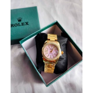 **พร้อมส่ง** นาฬิกา Rol..ทองหน้ามุกชมพู พร้อมกล่อง