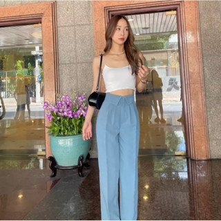 ส่งต่อ sister fabric lin pant กางเกงขายาว ขอบพับ