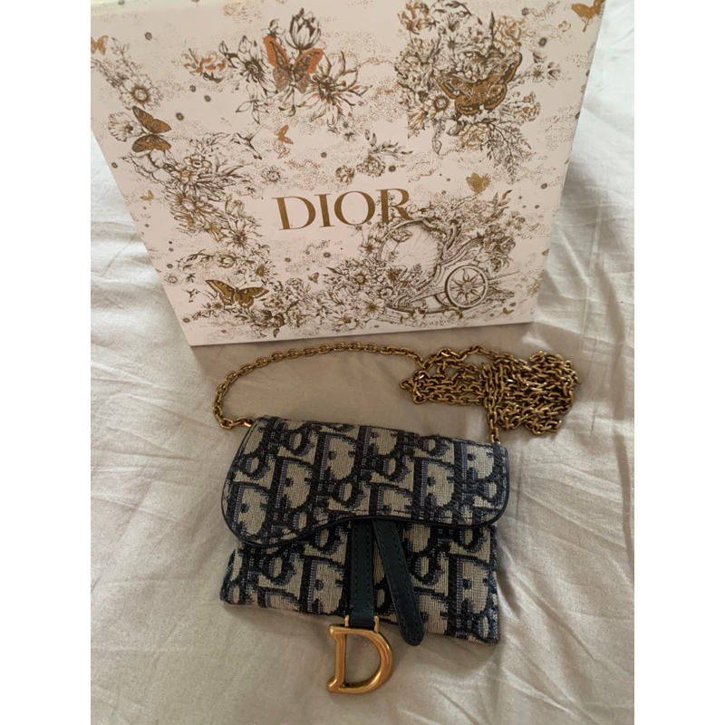 🌈ส่งต่อ🌈Dior nano saddle pouch with chain Y22 สภาพดี