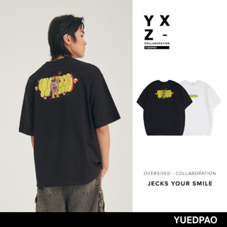 Yuedpao x Jeck ยอดขาย No.1 รับประกันไม่ย้วย 2 ปี เสื้อยืดเปล่า เสื้อยืด Oversize Collab Your Smile