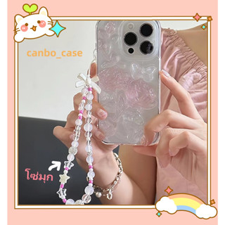 🎁ส่งของขวัญ🎁เคสไอโฟน สำหรับ 11 14 for iPhone Case 13 12 Pro Max น่าสนใจ ดอกไม้ โซ่มุก กันกระแทก เคสนิ่ม เคสโทรศัพท์