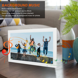 Digital Photo Frame 22 Inch Body Sensing Video Picture Playback Music Clock Calendar Electronic Photo Album 100‑240V UK Plug