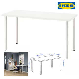 IKEA โต๊ะทำงาน LAGKAPTEN ลาคแคปเทียน / ADILS อดิลส์ โต๊ะทำงาน 140x60 ซม. อิเกียแท้ จัดส่งไว