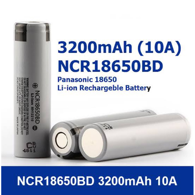 ถ่านชาร์จ 18650 Panasonic NCR18650BD 3.6V 3200mAh 10A Made in Japan