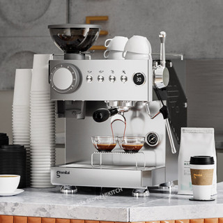 เครื่องชงกาแฟ Gemilai CRM3812 semi-automatic coffee machine พร้อมเครื่องบดในตัว 60 มม.