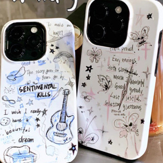 Summer holiday music vibes เคสไอโฟนสีขาวลายรูปวาด