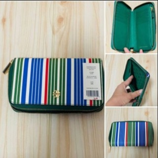 เท...กระเป๋าสตางค์ Tory Wallet ผ้าซิปรอบ ลายทาง สดใส