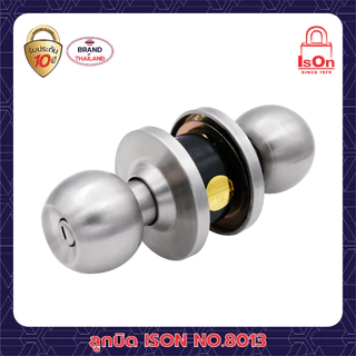ลูกบิดประตู ISON NO.8013 SS-BK (ห้องน้ำ) ไม่มีดอกกุญแจ