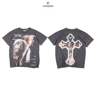 2pac The World Vintage bootleg tee (bw001 ) ผ้าฟอกสีเฟด วินเทจ