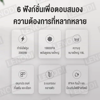 LENODI เครื่องดูดฝุ่นอุตสาหกรรมพลังงานสูง มีระบบเป่าแห้งอุตสาหกรรมถังโลหะ,เครี่องดูดฝุ่นใช้งานในบ้านอุตสาหกรรมเปียก