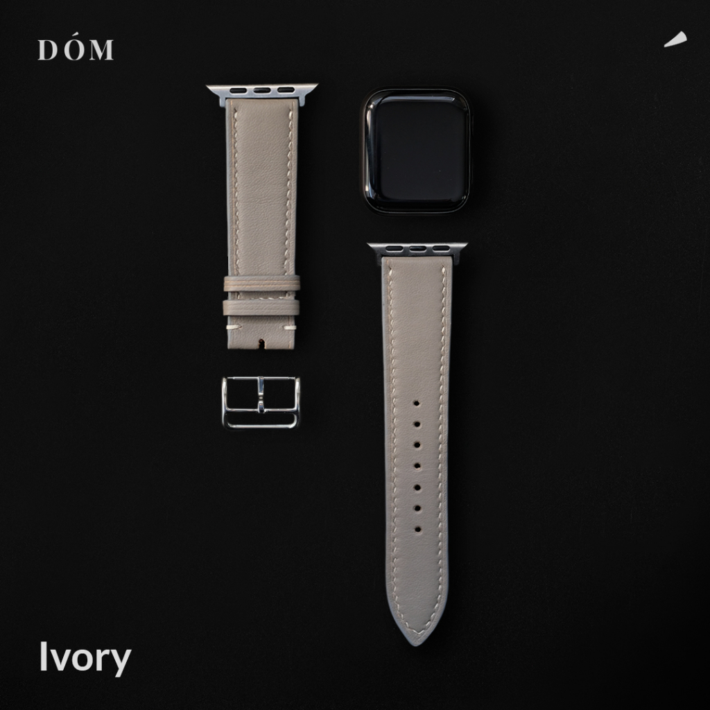 DÓM Apple Watch Strap TYPE 04 (Ivory) - สายนาฬิกาแอปเปิ้ลวอชหนัง สายนาฬิกาหนังแท้ หนังนำเข้าจากเกาหลี