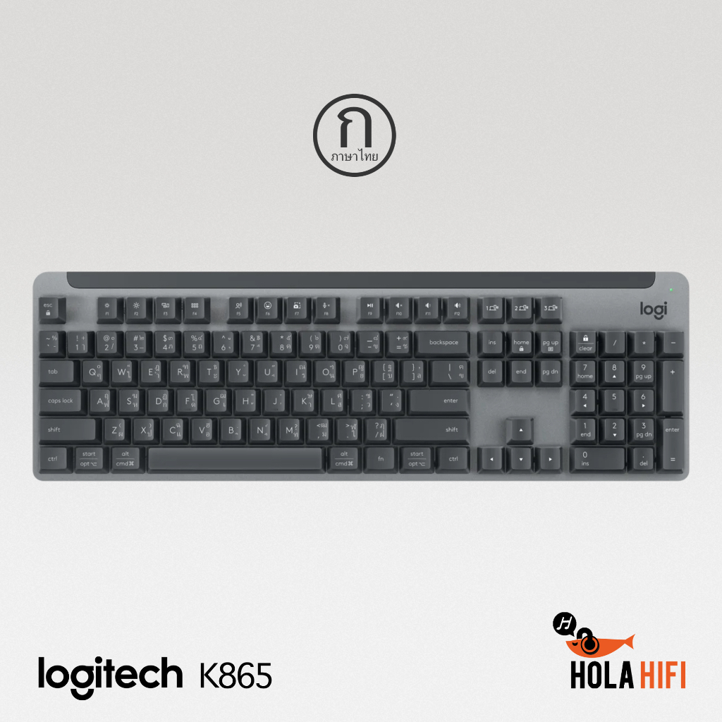 Logitech K865 Bluetooth Keyboard Multi-dvice 104-Key Wireless Gaming Mechanical - ภาษาไทย สินค้าพร้อมส่ง [Blue Gray]