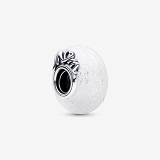 ⭐️(พร้อมส่ง)มูขาวใข่มุก PANDORA Glittery White Murano Glass Mum &amp; Love Charm ของเเท้100%