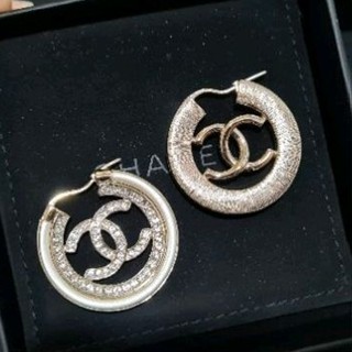 Chanel earings เพชร อะไหล่ทอง  3 cm