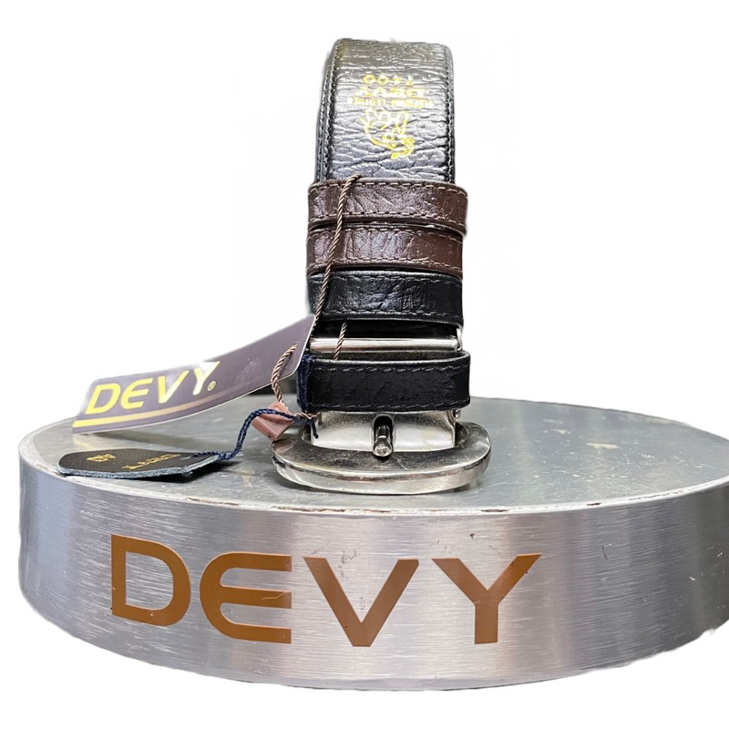 [ส่งฟรี]เข็มขัดDEVYหนังแท้💯%สีดำของใหม่ป้ายแดง
