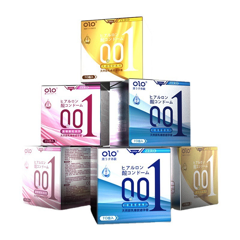 OLO 001 thin siries condoms 10pcs ถุงยางอนามัย ถุงยาง (10ชิ้น/1กล่อง) แบบบาง บาง 0.01 มิล 50/52/54mm