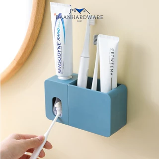 เครื่องบีบยาสีฟันอัตโนมัติ มีที่เก็บแปรงสีฟันติดผนัง และวางของในห้องน้ำ กล่องเก็บแปรงสีฟัน บีบยาสีฟัน BO-S007