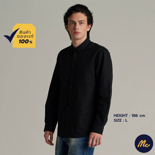 Mc JEANS เสื้อเชิ้ตแขนยาว ผู้ชาย สีดำ MSLZ192