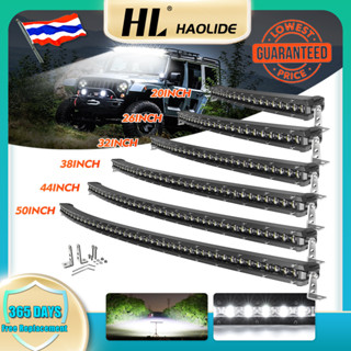 HL LED Light Bar 6500K เลนส์สีขาว Spot Flood Combo Driving Beam สำหรับรถบรรทุก รถยนต์ รถจักรยานยนต์ SUV 12V 24V กันน้ำ ร