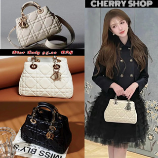 🆕23🍒ดิออร์ Dior Lady 95.22 Small BAG 🍒กระเป๋าถือสุภาพสตรี Tote Bags M0697OVJX