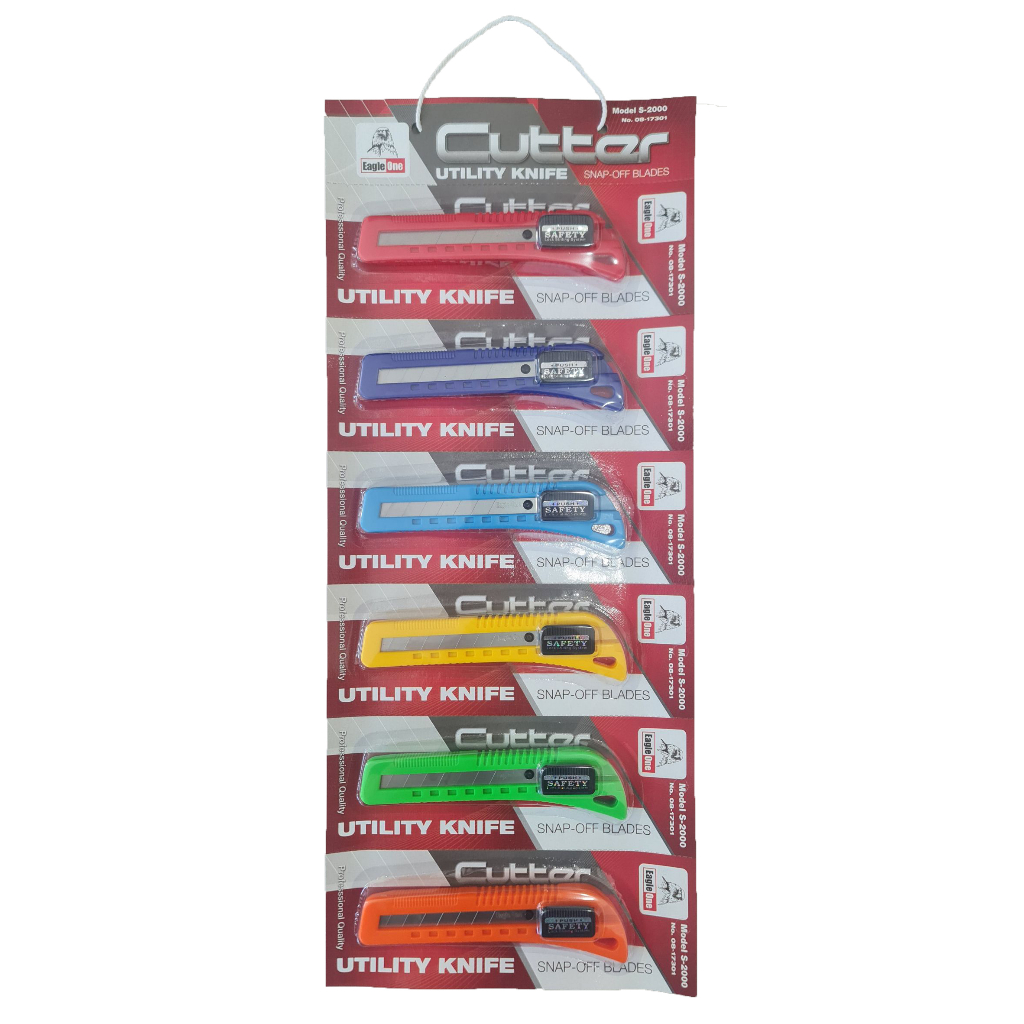 มีดคัตเตอร์ ขนาด 18 mm. มีดคัทเตอร์ใหญ่ Eagle One ใบมีด 60 องศา (คละสี) 1 อัน