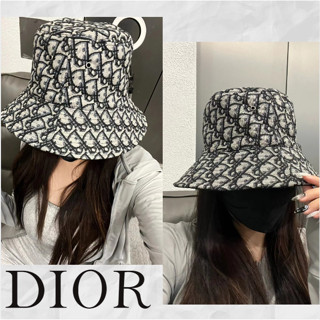 ดิออร์ Dior/TEDDY-D หมวกบัคเก็ตปีกแคบสองด้าน/หมวกชาวประมง/หมวก