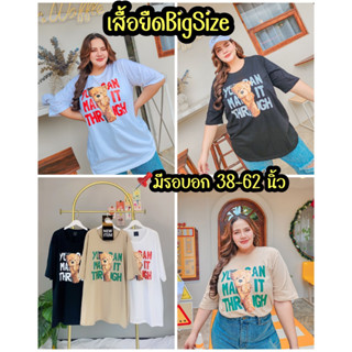 M227เสื้อยืดไซส์ใหญ่คนอ้วนสาวอวบอ้วนหมีน้ำตาล