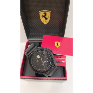 พร้อมส่ง 🔥Sale 2099🔥 ถูกที่สุด นาฬิกา Scuderia Ferrari Forza Evo Black Leather Mens Watch 45mm สายหนัง สีดำ สวยหรูเก