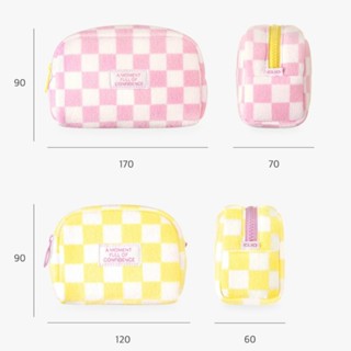 กระเป๋าใส่เครื่องสำอาง Clio Terry Cube Pouch Lemon, pink