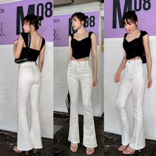 Diamond jeans กางเกงยีนส์ยืด เอวสูงทรงขาม้า