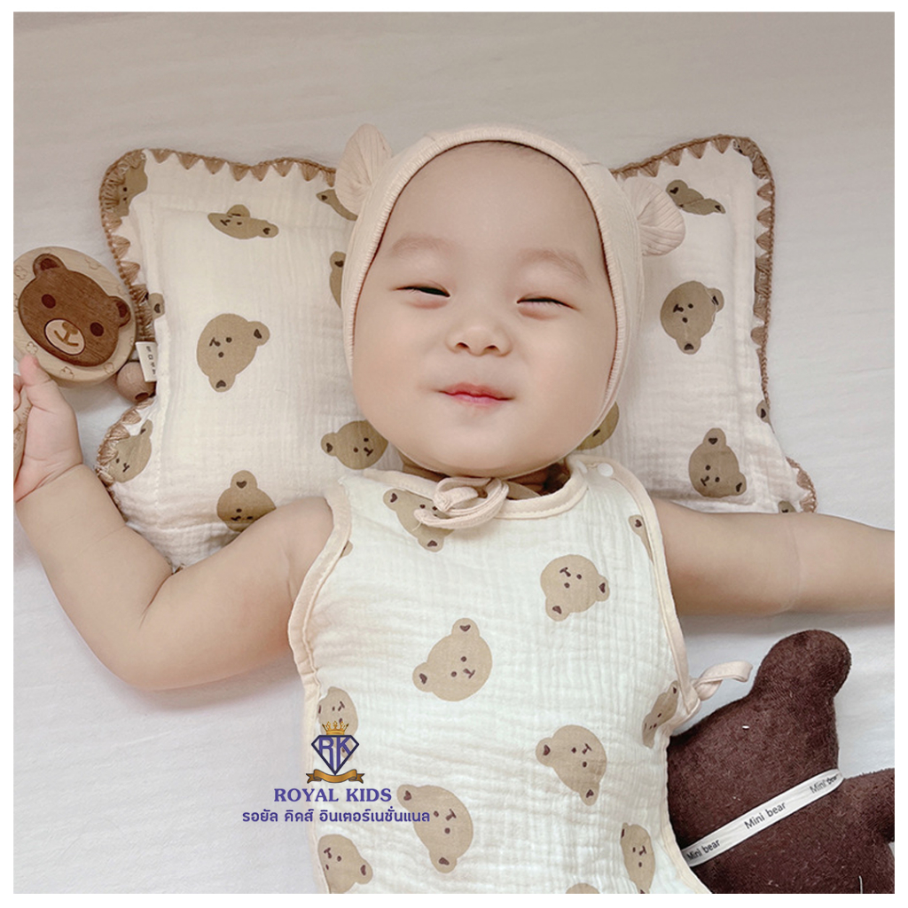 D0019 หมอนเด็ก เครื่องนอนเด็ก หมอนเด็กแรกเกิด ผ้าฝ้าย Cotton ระบายอากาศและดูดซับเหงื่อ