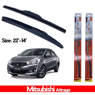 ใบปัดน้ำฝน ที่ปัดน้ำฝน ซิลิโคน ตรงรุ่น Mitsubishi Attrage ไซส์ 14-22" ยี่ห้อ Diamond กล่องแดง(ราคาต่อคู่)