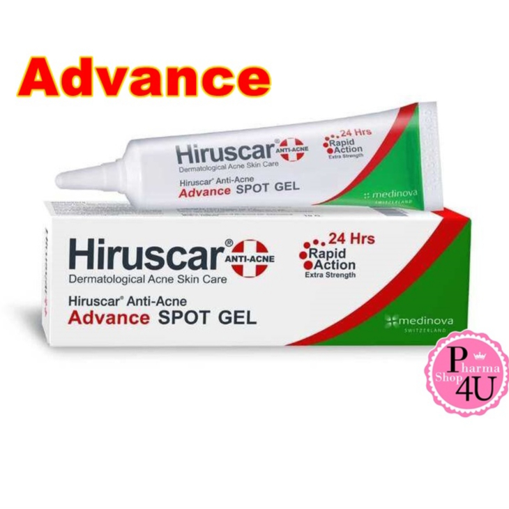สูตรใหม่ Hiruscar Anti Acne Advance Spot Gel 4/10g. ฮีรูสการ์ แอนตี้แอคเน่ แอดวานซ์ สปอตเจล