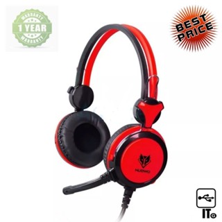 Headset NUBWO (HENO40) Red ประกัน 1Y หูฟัง เฮดเซ็ท