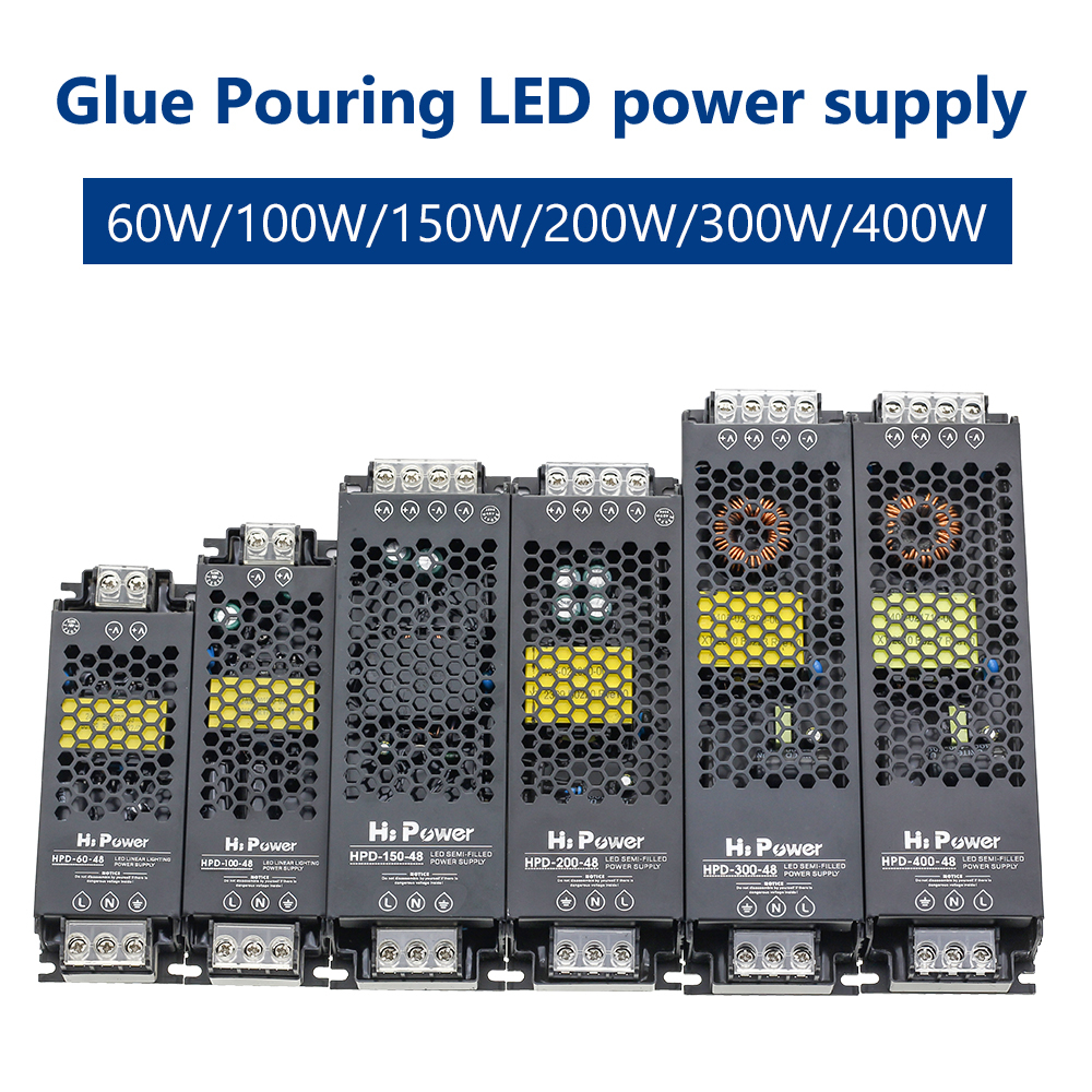 หม้อแปลง LED แหล่งจ่ายไฟ บางมาก DC12V 24V 48V หม้อแปลงไฟฟ้า 60W 100W  200W 300W 400WAC190-240V Driver สำหรับแถบ LED