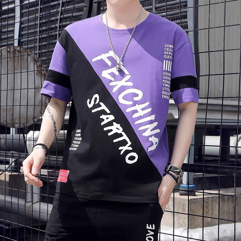 Se7en shop เสื้อยืดคอกลมแขนสั้น เสื้อยืดผู้ชาย รุ่น M5034