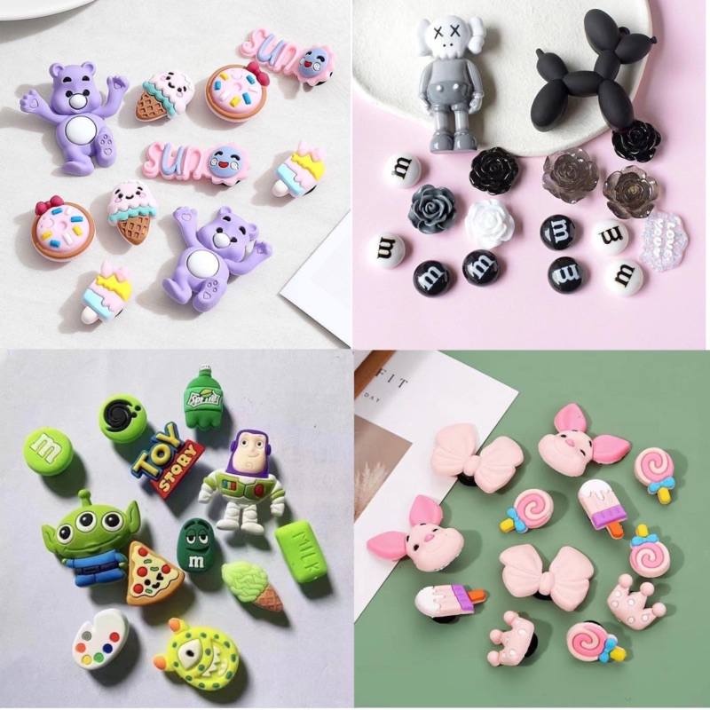 พร้อมส่ง Jibbitz จิ๊บบิท ตัวติดรองเท้าที่มีรู ทุกยี่ห้อ ลายการ์ตูน น่ารักๆ มุ้งมิ้ง