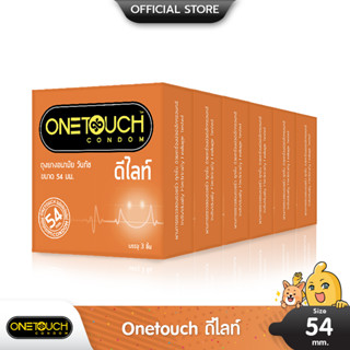 Onetouch ดีไลท์ ถุงยางอนามัย ใหญ่พิเศษ สวมใส่ง่าย ผิวเรียบ ขนาด 54 มม. บรรจุ 6 กล่อง (18 ชิ้น)