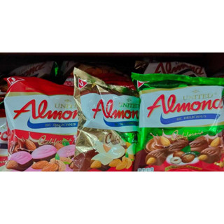 ยูไนเต็ด อัลมอนด์ อัลมอนด์เคลือบช็อกโกแลต ทูโทน สตรอเบอรี่  Almond coated with chocolate and white chocolate flavour ขนม