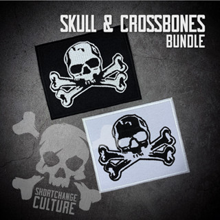 ตัวรีดติดเสื้อ ตัวรีดลายปัก อาร์มปัก Skull &amp; Crossbones Patch Bundle