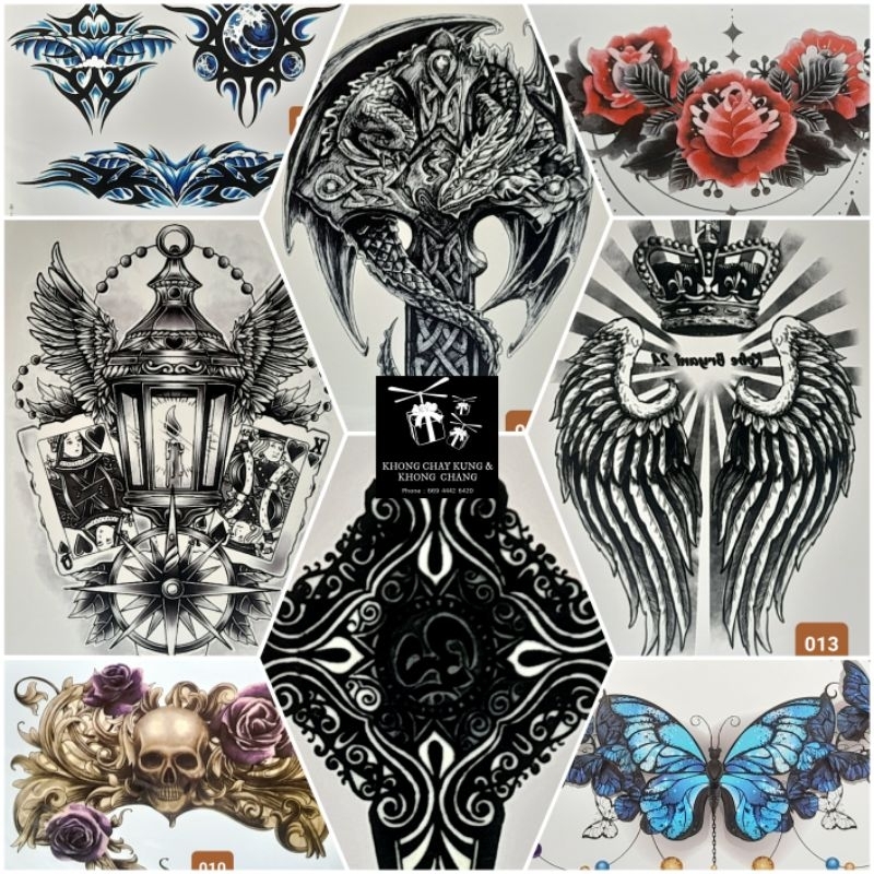 Tattoo ลายเจ๋งๆที่หน้าอกสุดเท่ห์ สติ๊กเกอร์แทททู รอยสักชั่วคราว สวยเหมือนรอยสักจริง