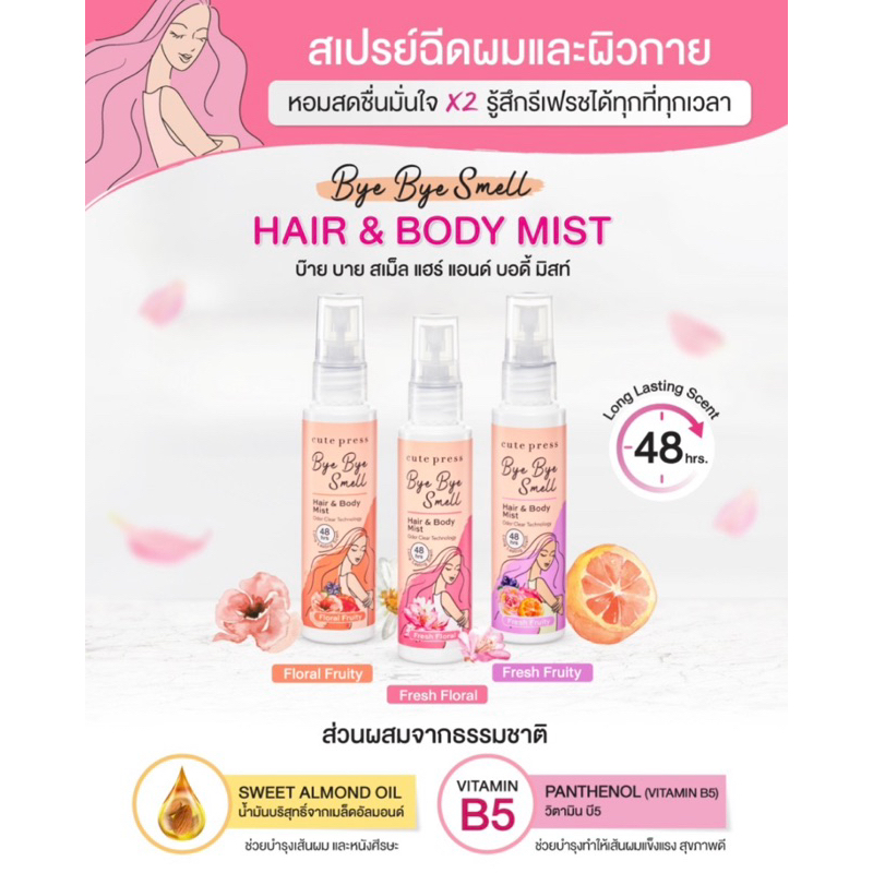 สเปรย์ ฉีดผม&ตัว cute press 60ml.