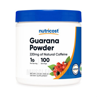 💊Nutricost Guarana Powder, 3.5 oz (100 g) กัวราน่า ชนิดผง เพิ่มการโฟกัส เพิ่มสมาธิ และลดน้ำหนัก