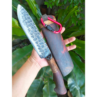 มีดด้ามบ้อง มาเชเต้ มีดแคมป์ Machete camping knife ด้ามบ้อง มีดเดินป่า ใบ 8” เหล็กตลป.Japan ตีร้อนชุบแข็ง ด้าม-ฝักพะยูง