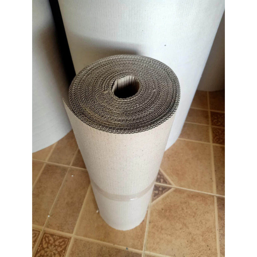 กระดาษลูกฟูก 2 ชั้น หน้ากว้าง 60 cm ยาว 10 ม. น้ำหนัก 5 กก / ม้วน ราคา 125 บาท/ม้วน สั่งสินค้าได้ 4 ม้วน/บิล