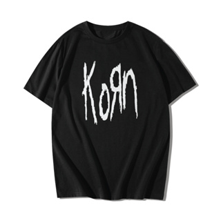 เสื้อยืดคอกลม Cotton 100% สกรีนลาย KORN Band(แขนสั้น)